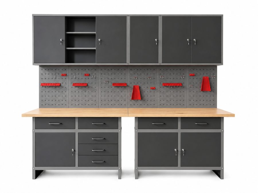 Prestige Works Garagenschrank 7tlg. schwarz 240 cm von Prestige Works