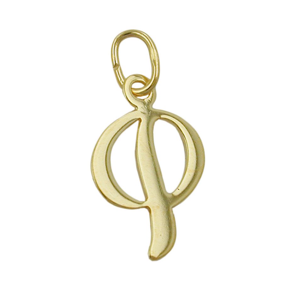 Paolo Renzo Buchstabenanhänger A-Z - 15x10mm glänzend 333er Gelbgold - P von Paolo Renzo