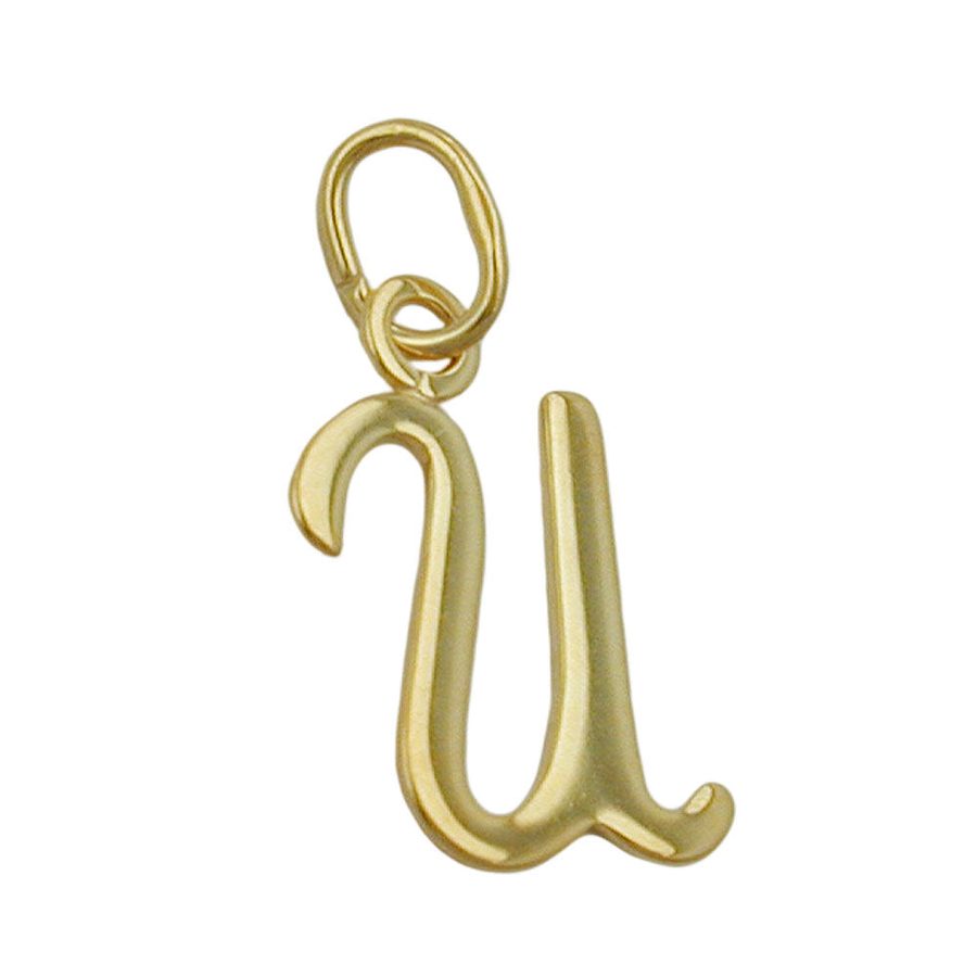 Paolo Renzo Buchstabenanhänger A-Z - 15x10mm glänzend 333er Gelbgold - U von Paolo Renzo