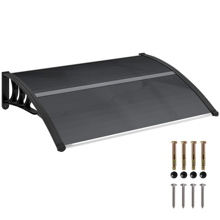 Outsunny Vordach für Haustür 100 x 75 cm Überdachung aus Aluminium Polycarbonat