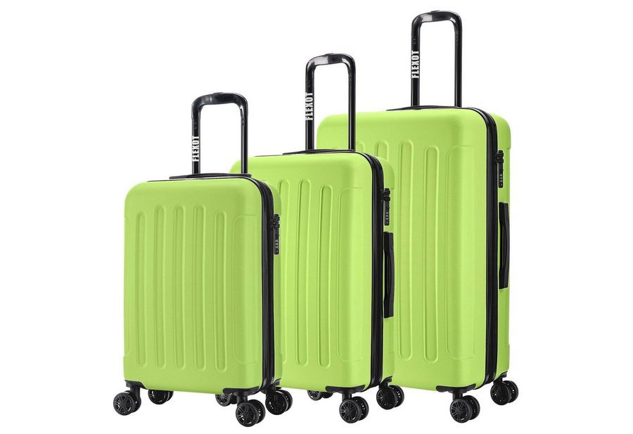 Flexot Hartschalen-Trolley F-3045 (Gr. M, L, XL) – Kofferset – ABS-Hartschale, 4 Rollen, Robuster und moderner Koffer mit vier 360° Rollen und Zahlenschloss von Flexot