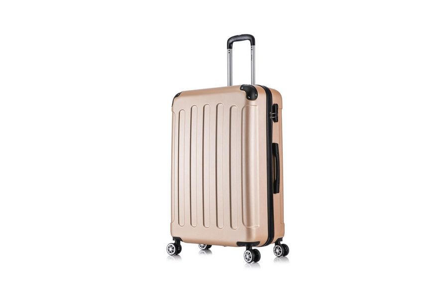 Flexot Hartschalen-Trolley F-2045 Kofferset, 360° Rollen, robuster Reisekoffer, Bordcase, 4 Rollen, Robuster und moderner Koffer mit vier 360° Rollen und Zahlenschloss