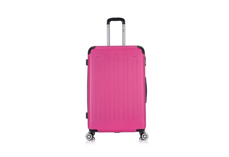 Flexot Hartschalen-Trolley F-2045 Kofferset, 360° Rollen, robuster Reisekoffer, Bordcase, 4 Rollen, Robuster und moderner Koffer mit vier 360° Rollen und Zahlenschloss