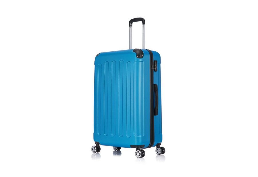 Flexot Hartschalen-Trolley F-2045 Kofferset, 360° Rollen, robuster Reisekoffer, Bordcase, 4 Rollen, Robuster und moderner Koffer mit vier 360° Rollen und Zahlenschloss