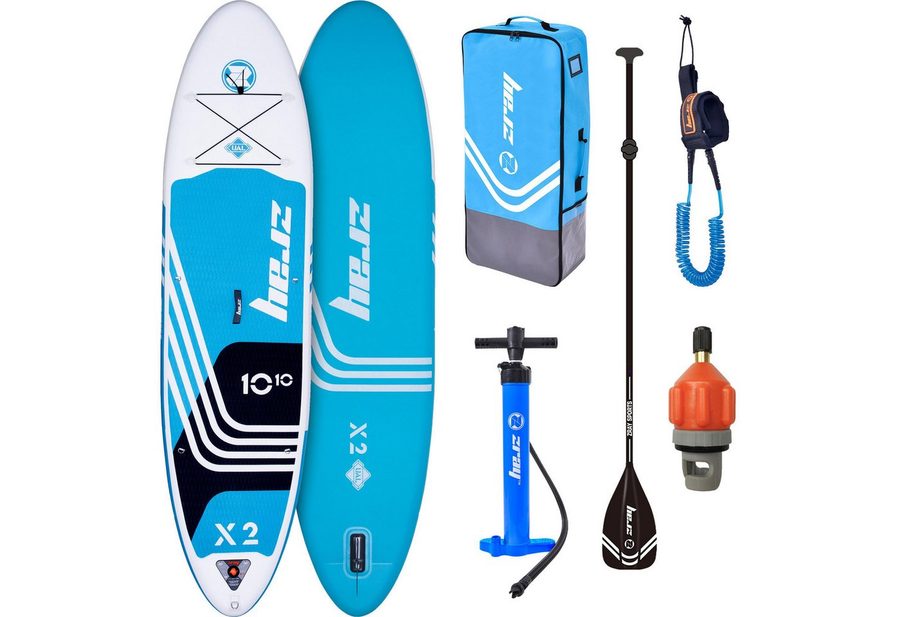 zray Inflatable SUP-Board X2 All Around Premium Stand Up Paddling Komplettset 330x81x15cm, All Around X-Rider, (Starkes Allround-SUP für Familien und Fortgeschrittene, 6 tlg., Stand Up Paddling Board Komplettset), für alle Gewässer geeignet