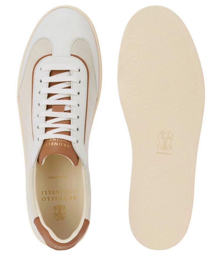 BRUNELLO CUCINELLI Luxury Runner Schuhe Velours-leder Turnschuhe Schuhe Sneaker Kombination aus feinem Veloursleder und Glattleder
