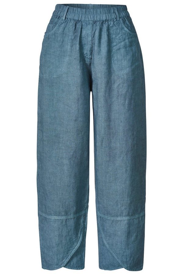 Himalaya Clothing Stoffhose Leinenhose Damen im Five-Pocket-Look - Luftige Sommerhose mit Taschen Bequeme und weite Damenhose mit elastischem Bund von Himalaya Clothing