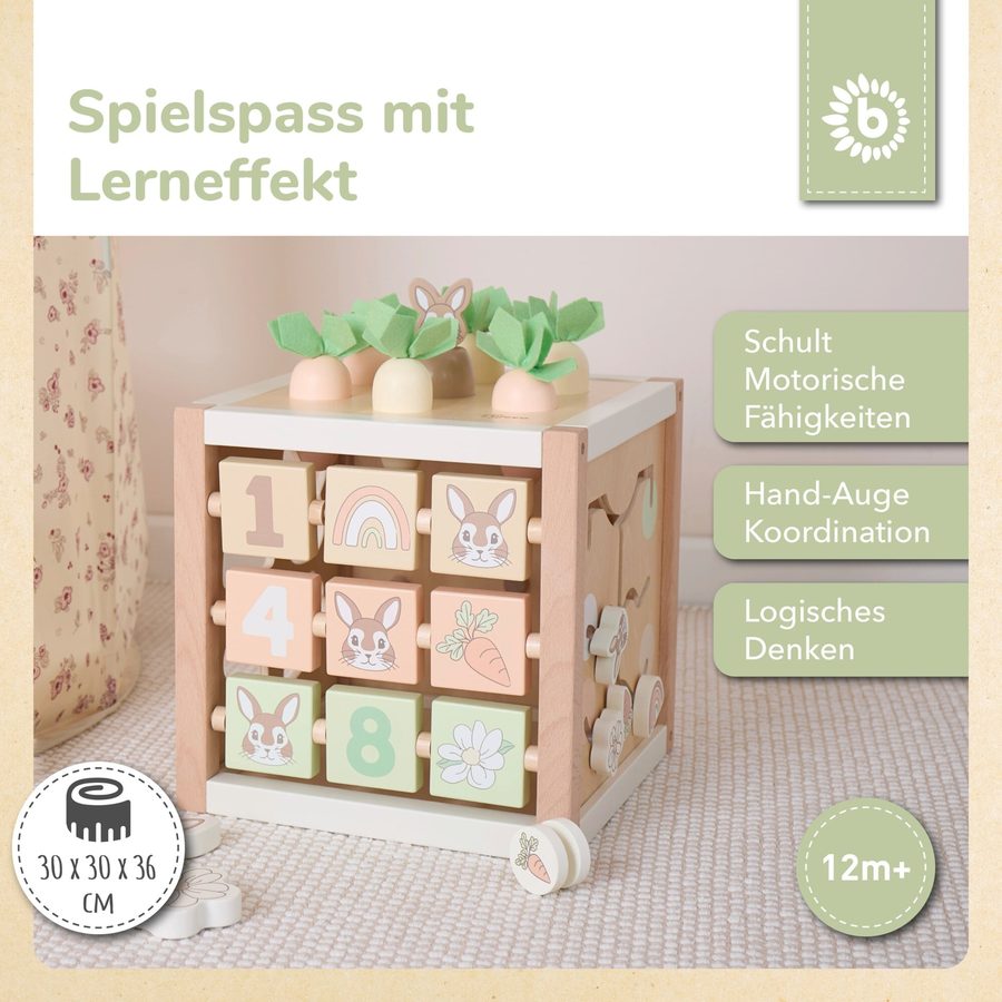 Bieco Motorikwürfel Hase Fine XXL Holz FSC - ab 1 Jahr von Bieco