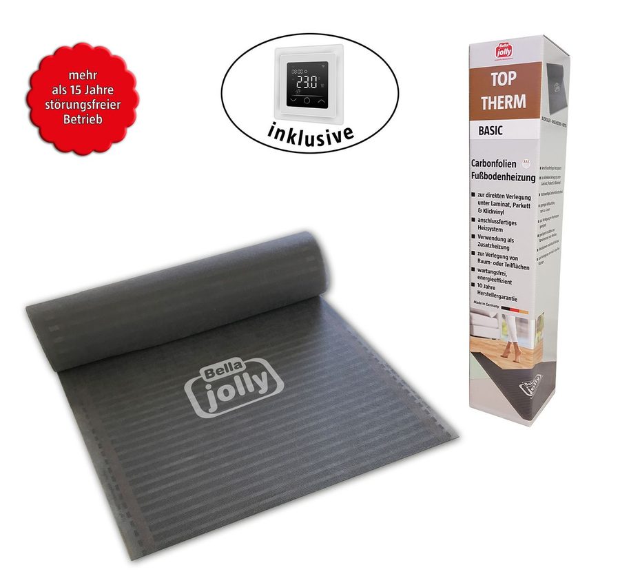 bella jolly Top-Therm Elektro Carbonheizfolien/SET 10m² inkl. digital Raumthermostat/Timer