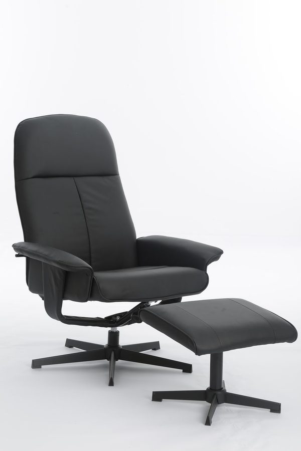 Happy Home Relaxsessel mit Hocker HWP58-SCH schwarz