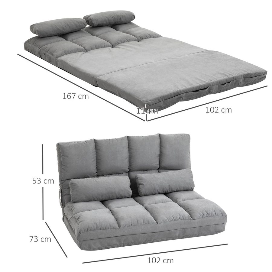 Better Home 2 in 1 faltbares Bodensofa Bett mit Rückenlehne - Dunkelgrau
