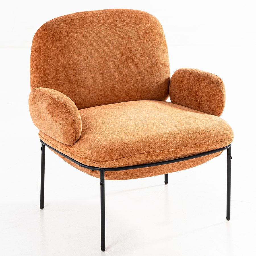Hardin 1fachgut Freizeitstuhl mit Rückenlehne und Stahlrahmen, ca. 73 x 78,5 x 80 cm - Orange