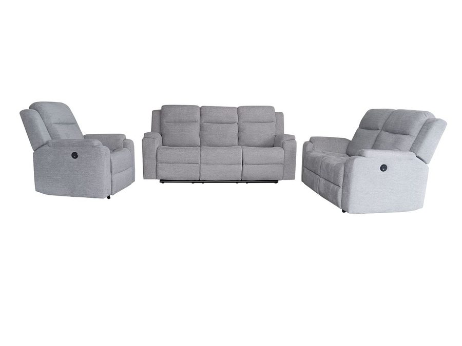 Happy Home 3tlg. Relaxsofa-Set aus Chenille - Hellgrau von Happy Home