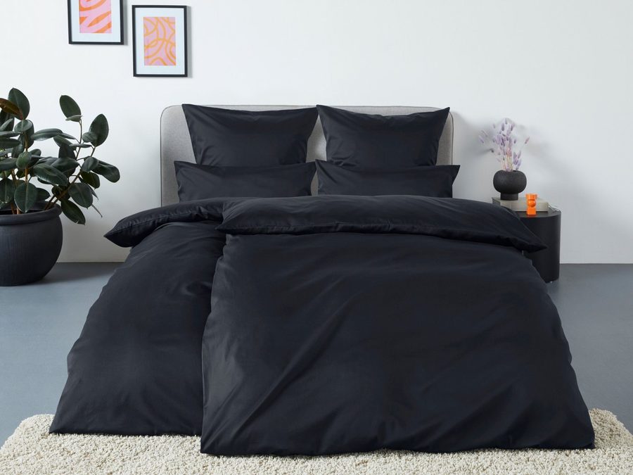 OTTO home Bettwäsche Mila in verschiedenen Premium Qualitäten, Satin (TC 500), 2 teilig, zeitlos elegante Uni Bettwäsche ab Gr. 135x200 cm von OTTO home