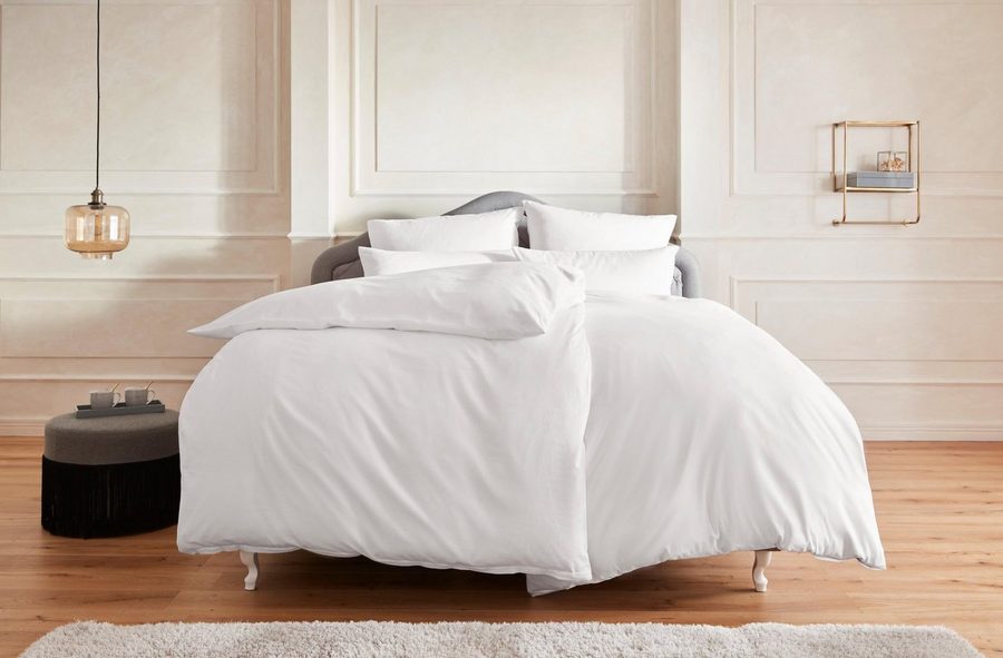 OTTO home Bettwäsche Mila in verschiedenen Premium Qualitäten, Satin (TC 500), 2 teilig, zeitlos elegante Uni Bettwäsche ab Gr. 135x200 cm von OTTO home
