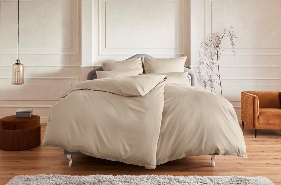 OTTO home Bettwäsche Mila in verschiedenen Premium Qualitäten, Satin (TC 500), 2 teilig, zeitlos elegante Uni Bettwäsche ab Gr. 135x200 cm von OTTO home