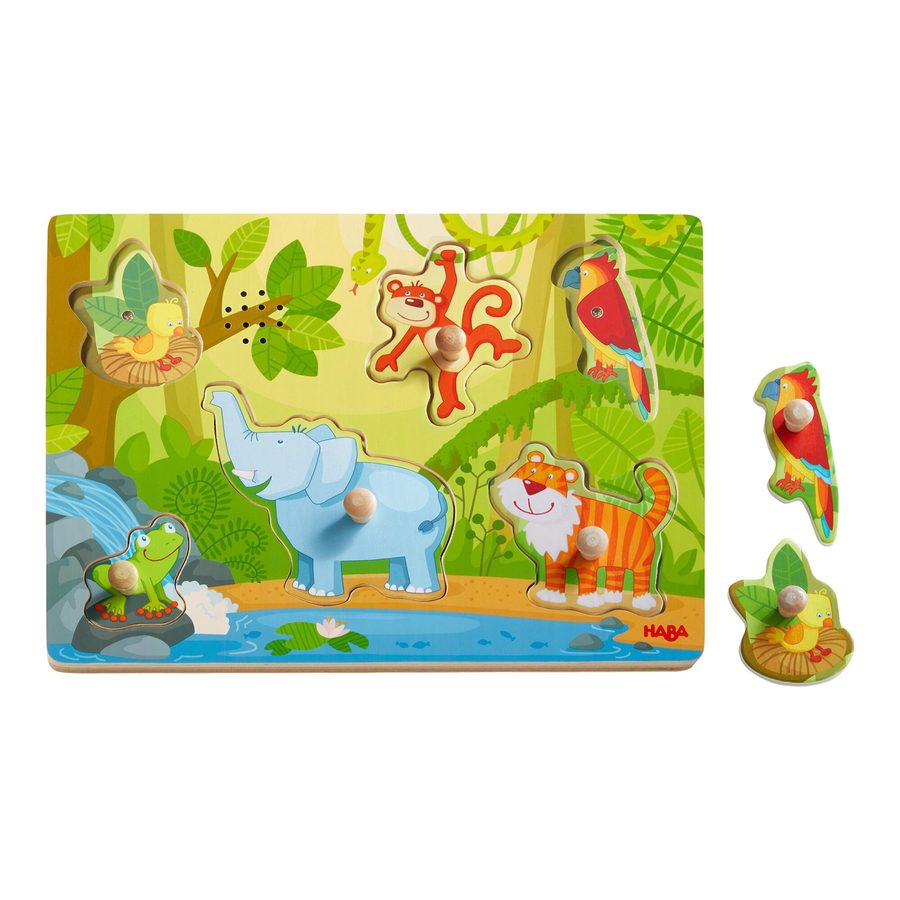 Haba Steckpuzzle Sound-Greifpuzzle Im Dschungel, Puzzleteile, unisex neutral