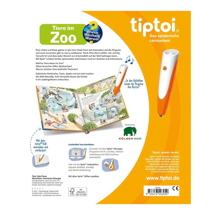 Ravensburger Tiptoi Sachbuch Wieso? Weshalb? Warum? Tiere im Zoo von Ravensburger