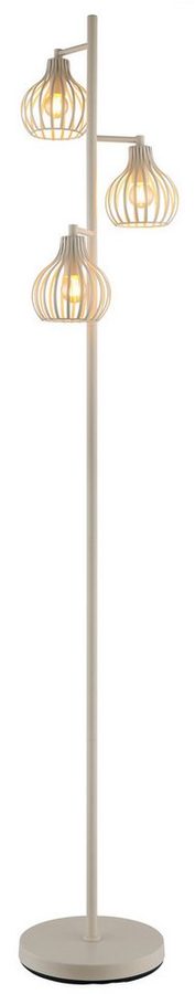 OTTO home Stehlampe Yannic, Stehleuchte Metall cremefarben, exkl. 3x E14 40W 230V, ohne Leuchtmittel, Kabel PVC Schwarz, mit Fußtrittschalter, ø: 310mm, H: 161cm von OTTO home