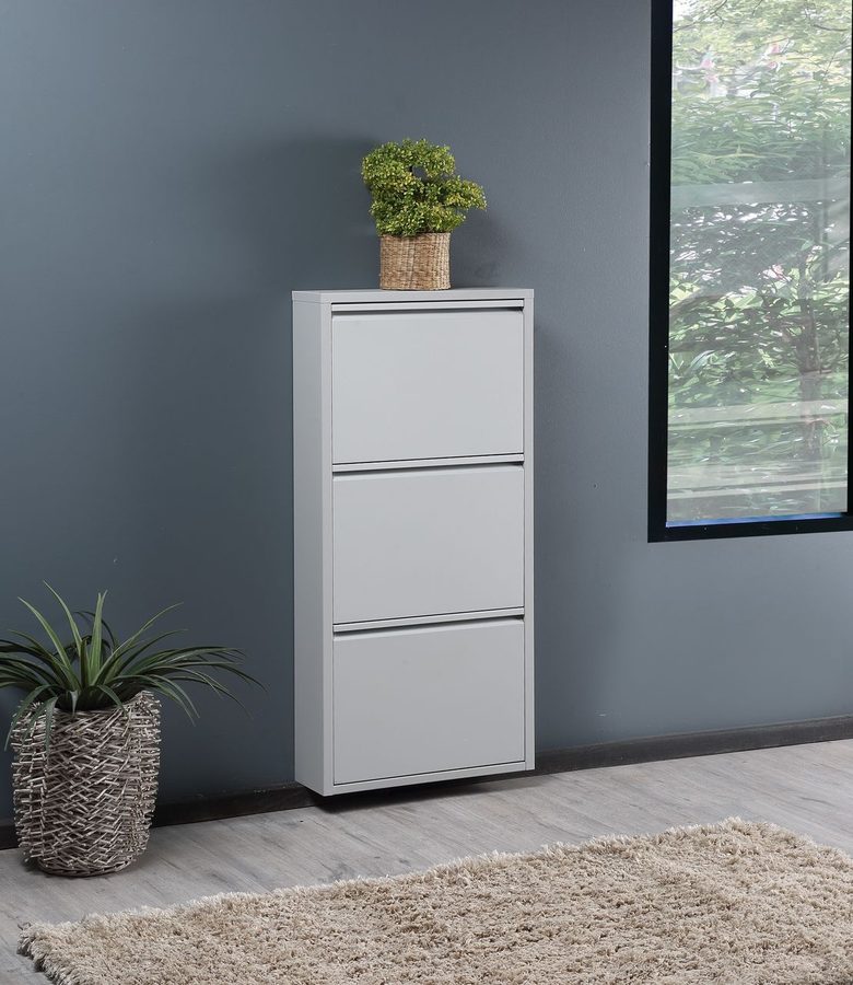 Arga Home Schuhkipper mit 3 klappen aus Metall, ca. 15 x 50 x 103,5 cm