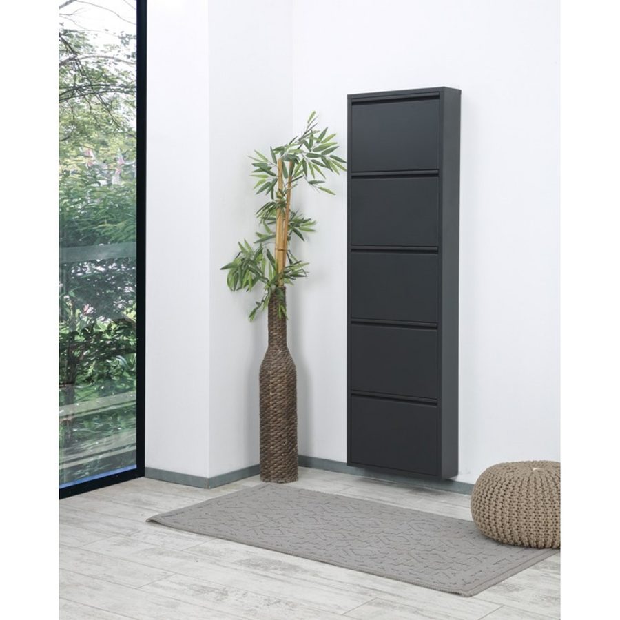 Arga Home Schuhkipper mit 5 klappen aus Metall, ca. 15 x 50 x 169,5 cm
