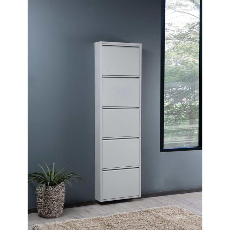 Arga Home Schuhkipper mit 5 klappen aus Metall, ca. 15 x 50 x 169,5 cm