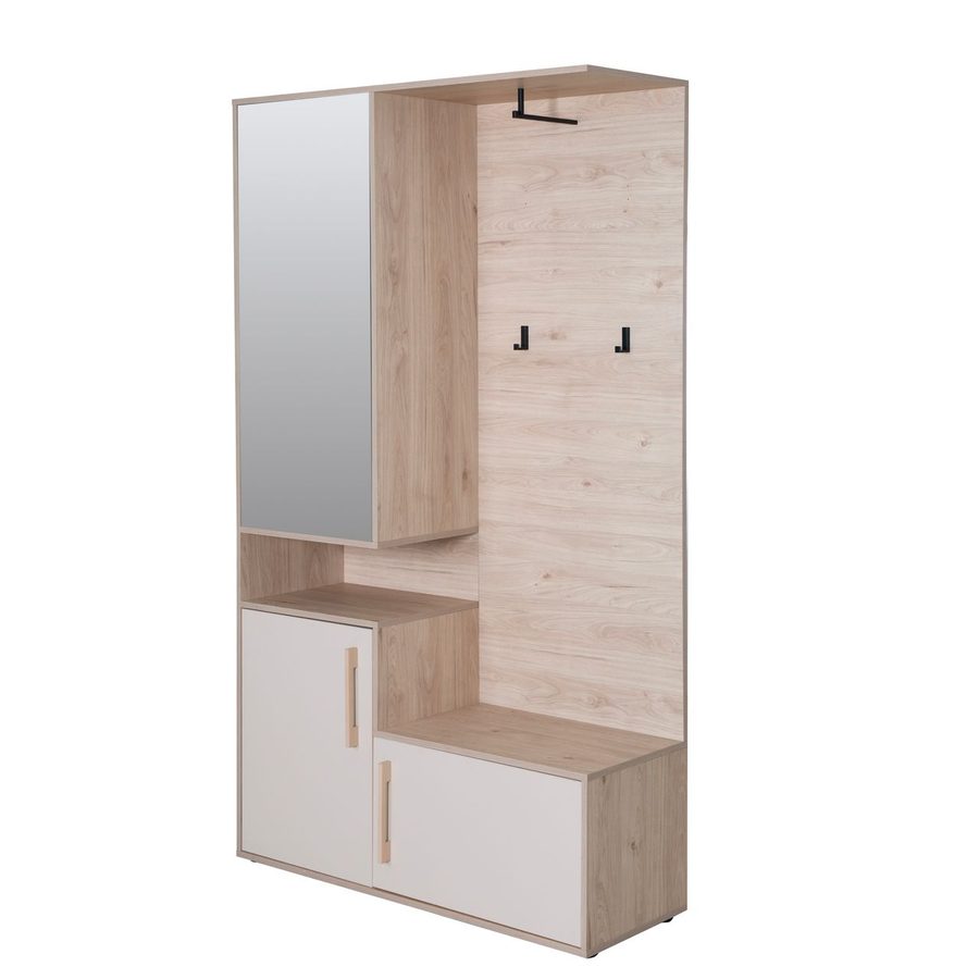 Phoenix Kompaktgarderobe "Entry" mit  Stauraum und Kleiderhaken, Cashmere Weiß und Kastanien Dekor