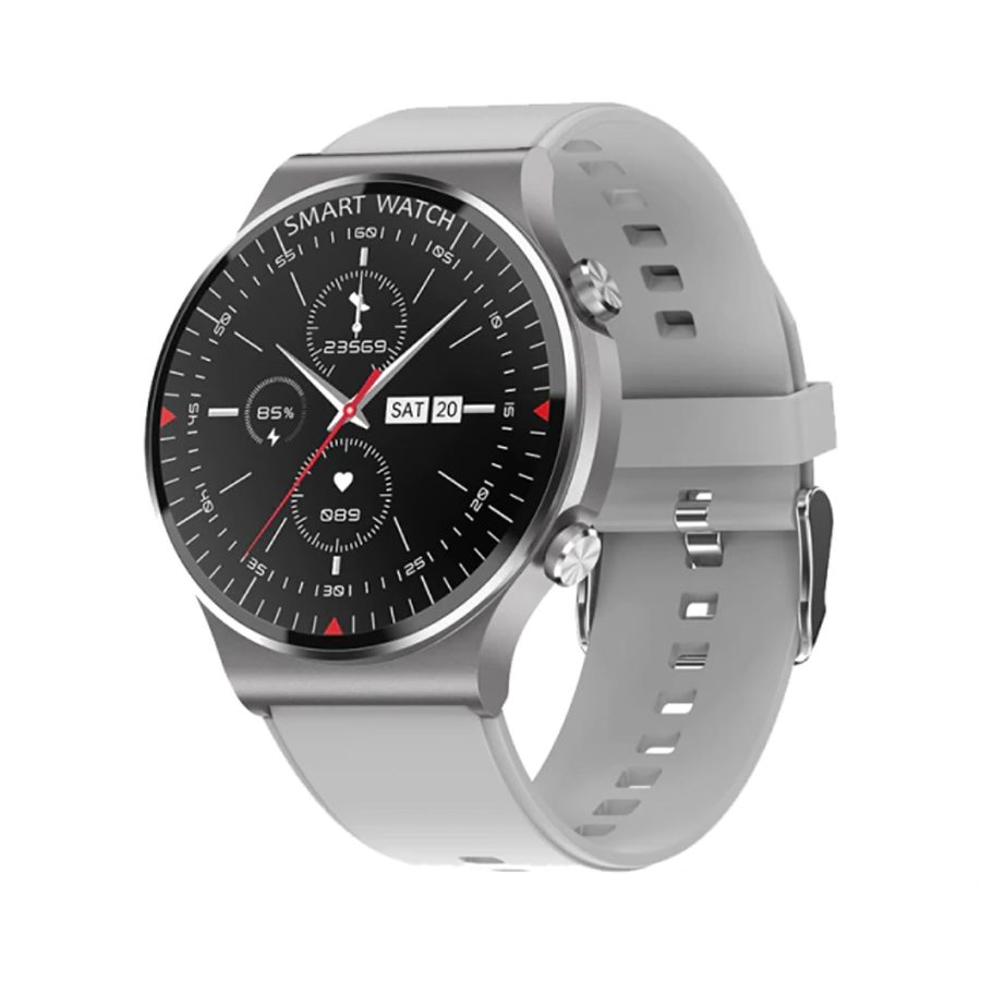 TPFNet Smart Watch / Fitness Tracker IP67 für Damen & Herren - Silikon Armband - Android & IOS - Schwarz & Silber - Grau von TPFNet