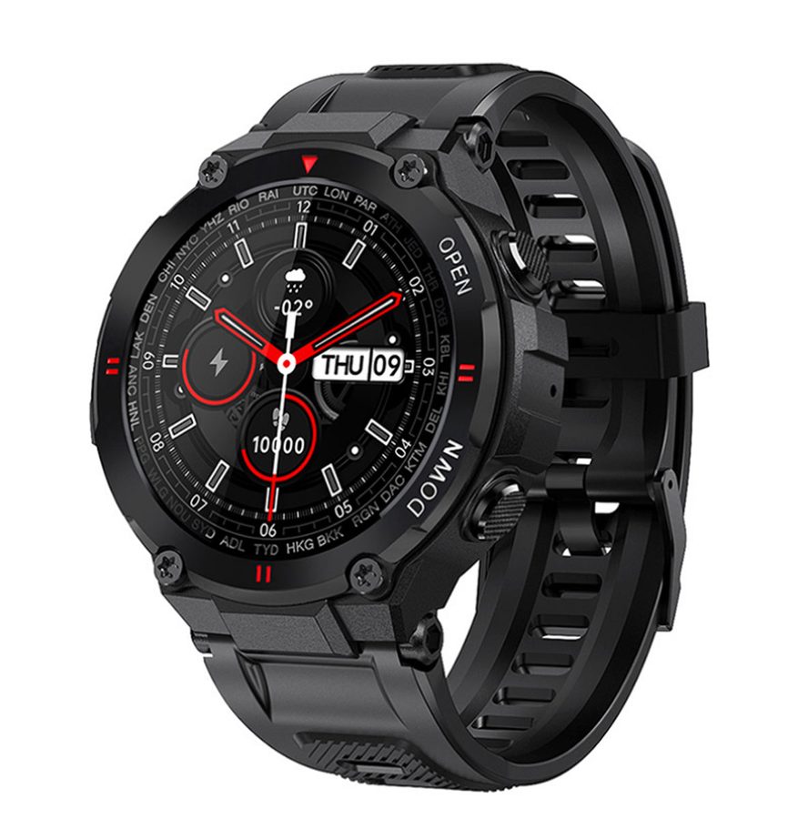 TPFNet Smart Watch / Fitness Tracker IP68 - Silikon Armband - Android & IOS - verschiedene Farben - Schwarz von TPFNet