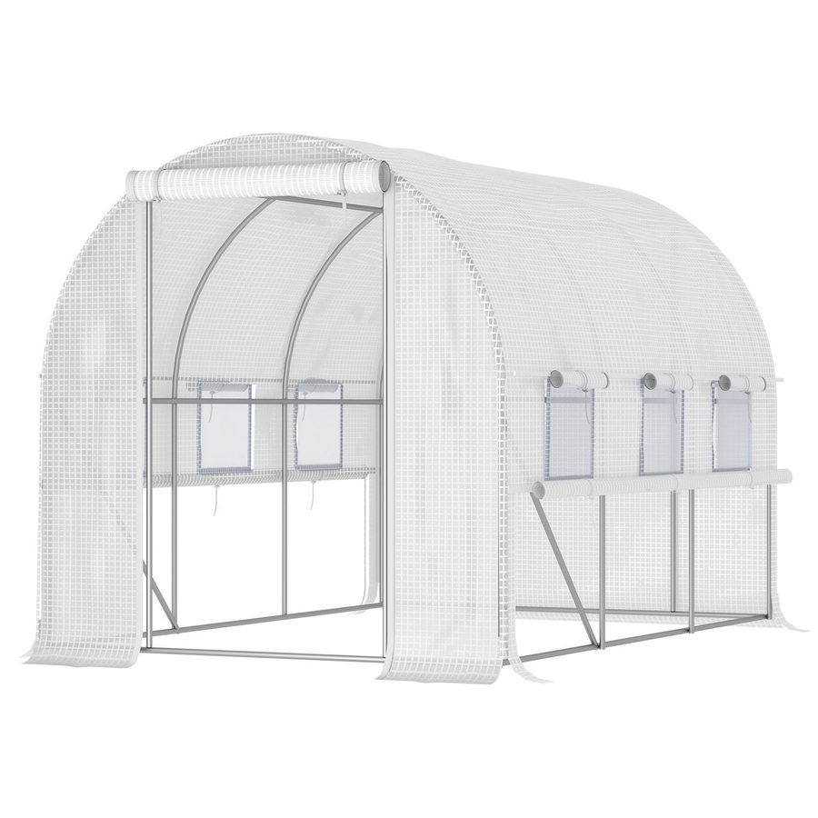 Outsunny Foliengewächshaus, 2,95x2x2 m Tunnel-Gewächshaus, Winddichtes Treibhaus von Outsunny