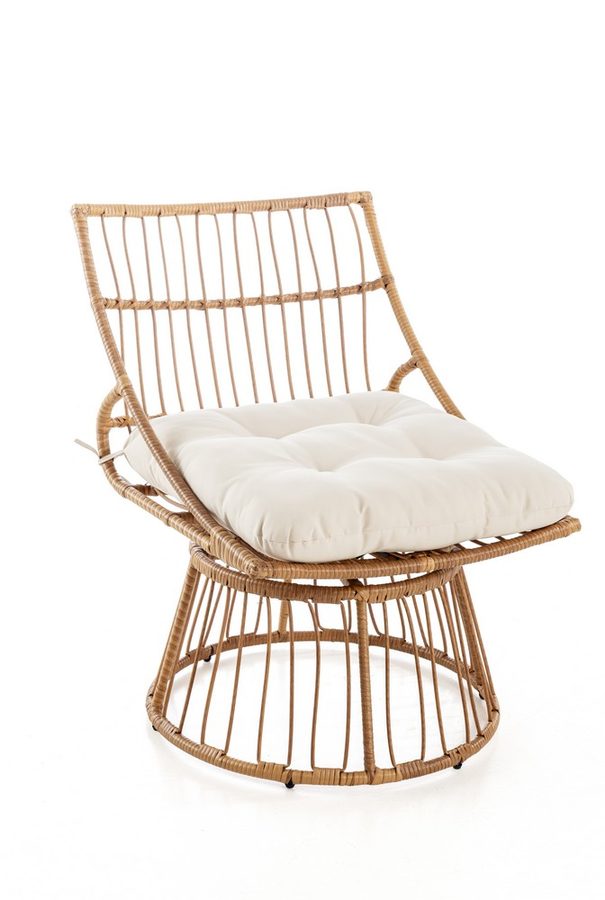 Prestige Home Living Indoor Garten-Sessel mit Polsterkissen aus Rattan, ca. 87 x 70 x 46/87 cm - Braun von Prestige Home Living Indoor