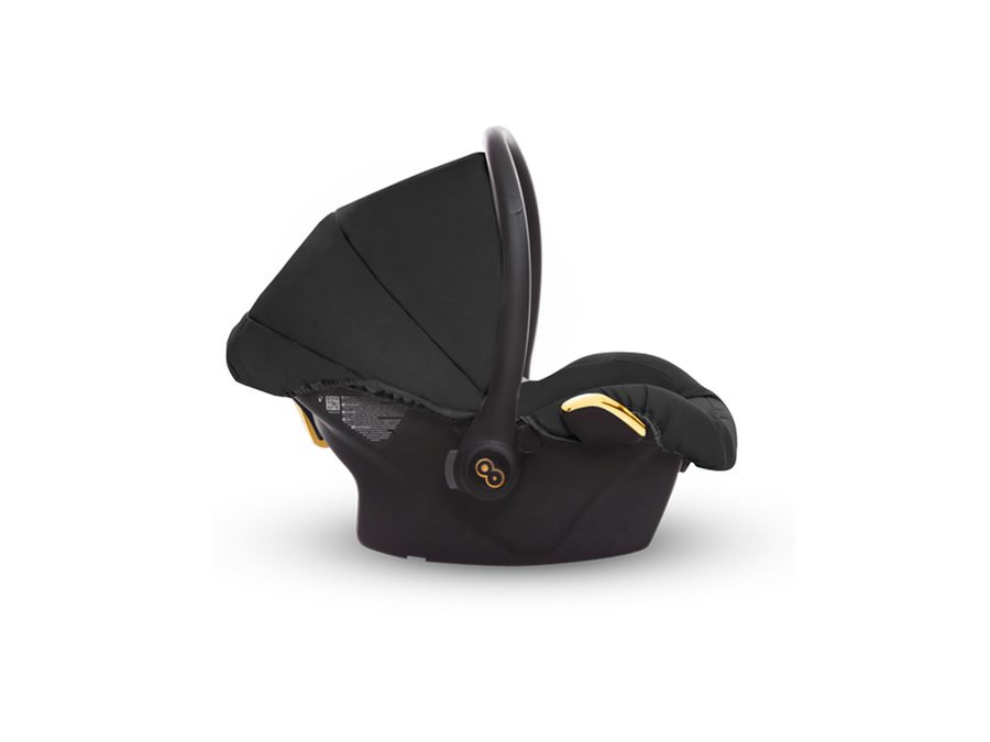 TPFLiving Babyschale Ultra Stoff mit oder ohne Isofix - Schwarz / Gold / ohne Isofix von TPFLiving