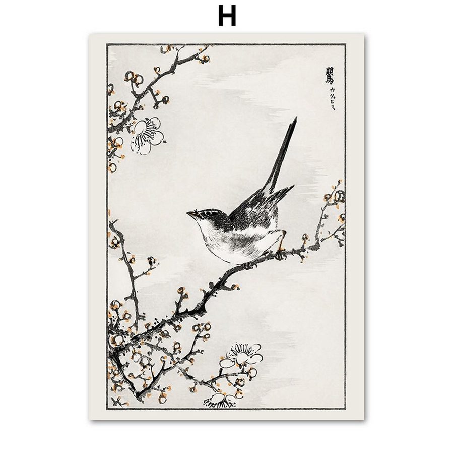 TPFLiving Poster Leinwand / Japanische Malerei - / Verschiedene Größen - OHNE Rahmen - Modell H - 21x30cm von TPFLiving