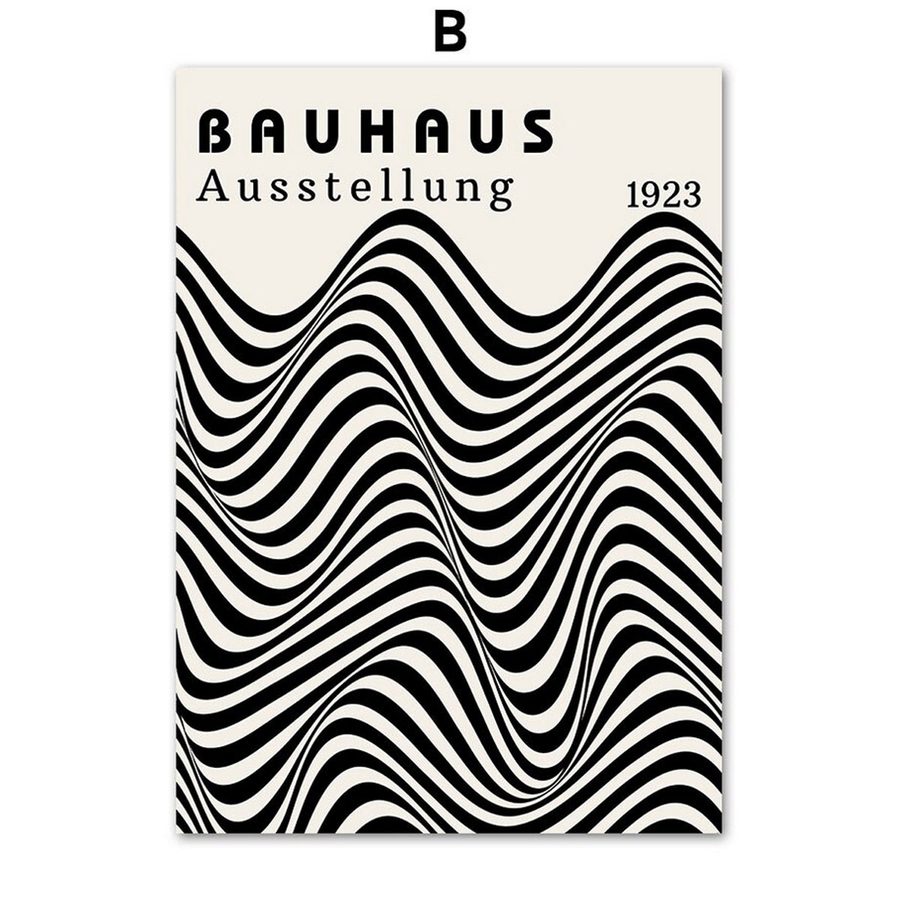TPFLiving Poster Leinwand / Bauhaus - Geometrische Formen - / Verschiedene Größen - OHNE Rahmen - Modell B - 40x50cm von TPFLiving