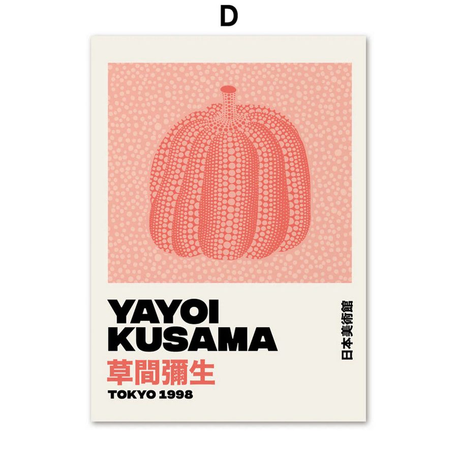 TPFLiving Poster Leinwand / Yayoi Kusama - Abstrakte Wandkunst - / Verschiedene Größen - OHNE Rahmen - Modell D - 30x40cm von TPFLiving