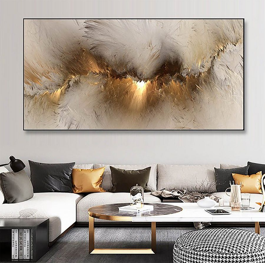 TPFLiving Poster Leinwand / Abstrakte bunte Wolken - / Verschiedene Größen - OHNE Rahmen - Modell 575038759 - 40x80cm von TPFLiving