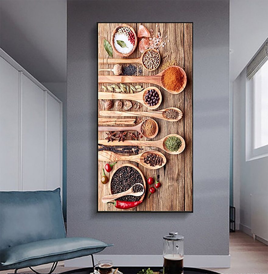 TPFLiving Poster Leinwand / Gewürze und Kräuter - / Verschiedene Größen - OHNE Rahmen - Modell 0117 - 50x100cm von TPFLiving