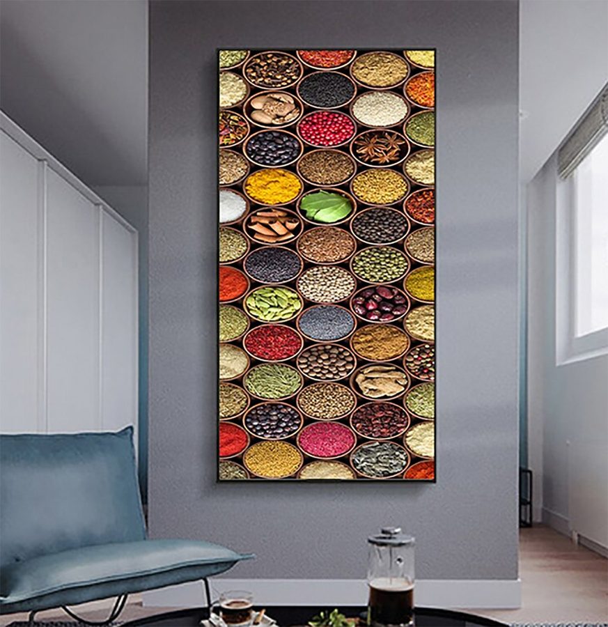 TPFLiving Poster Leinwand / Gewürze und Kräuter - / Verschiedene Größen - OHNE Rahmen - Modell 401 - 40x80cm von TPFLiving