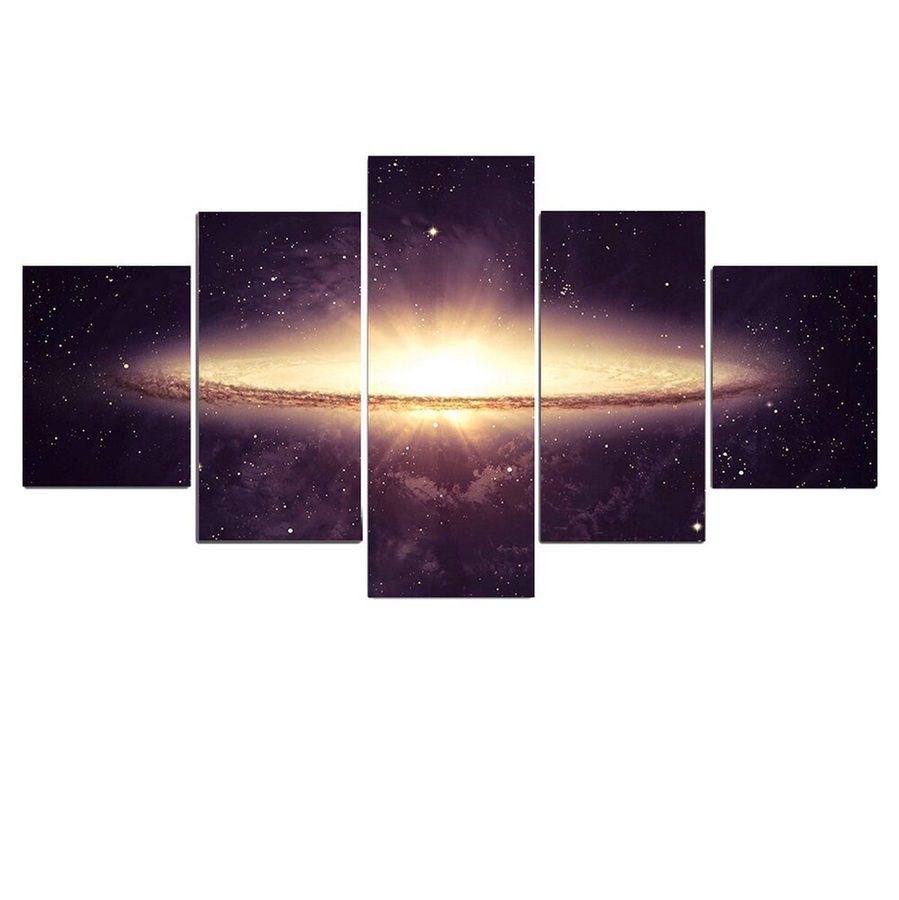 TPFLiving Poster Leinwand / 5 teiliges Wandbild - Universum, Erde, Planeten und Sterne / Verschiedene Größen - OHNE Rahmen - Modell L-032326 - 30x40 30x60 30x80cm von TPFLiving