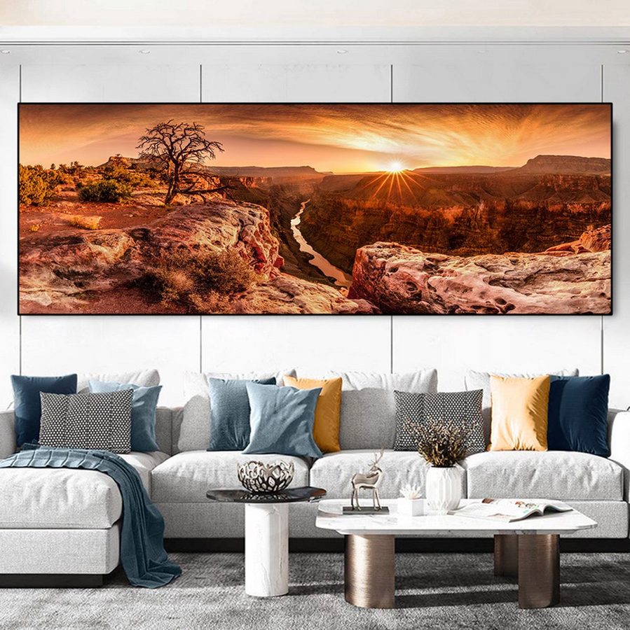 TPFLiving Poster Leinwand / Nationalpark Grand Canyon Arizona USA / Verschiedene Größen - OHNE Rahmen - Modell 545538724 - 50x150cm von TPFLiving