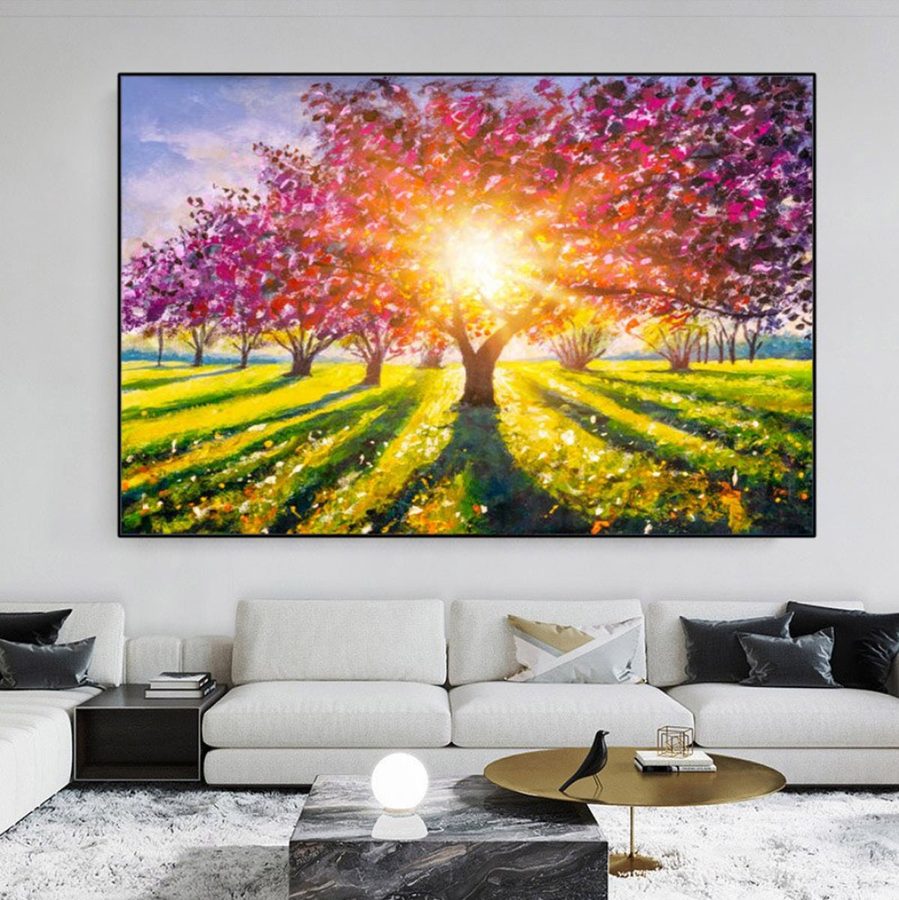 TPFLiving Poster Leinwand / Landschaften, Berge, Sonne, Meer, Kirschblüten / Verschiedene Größen - OHNE Rahmen - Modell 1925200673 - 60x90 cm von TPFLiving