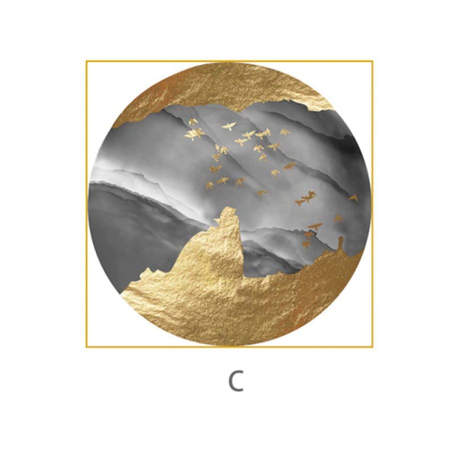 TPFLiving Luxus Poster Leinwand Goldene Abstrakte Motive OHNE Rahmen - Modell TPFL-LW-06-MC - 50x50cm von TPFLiving