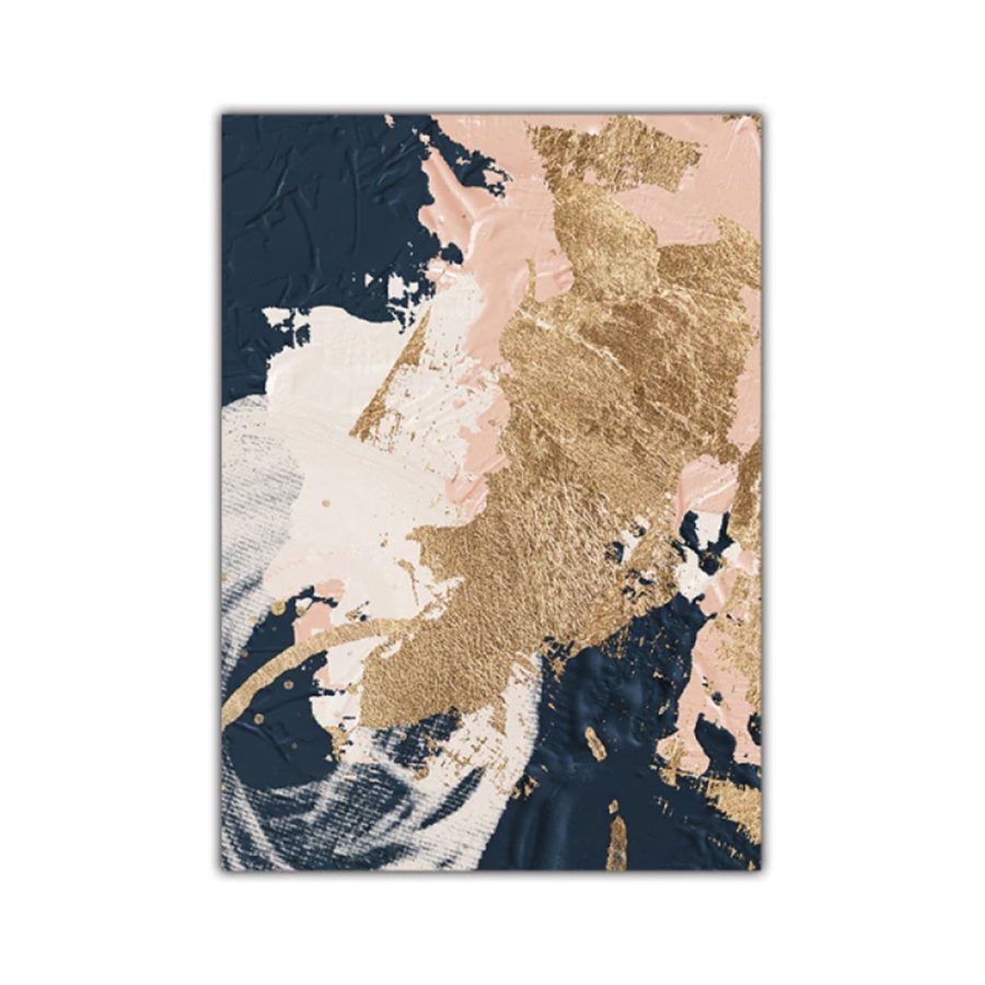 TPFLiving Luxus Poster Leinwand / Abstrakte Malerei in Rosa, Beige, Gold, Schwarz / 3 Motive in 7 verschiedene Größen - OHNE Rahmen - Modell TPFL-LW-41-MOT670-1 - 13x18cm von TPFLiving