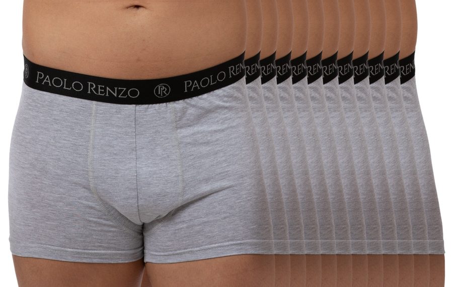 Paolo Renzo® Hipster Boxershorts 3/6 oder 12 Stück - Größen M, L, XL, XXL - Dunkelgrau / L / 12 von Paolo Renzo
