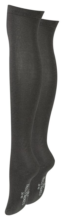 Paolo Renzo® Damen Baumwoll Overknees mit Anti-Rutsch-Bund 1 oder 3 Paar - Größe 36/41 - Dunkelgrau / 36-41 / 1 von Paolo Renzo