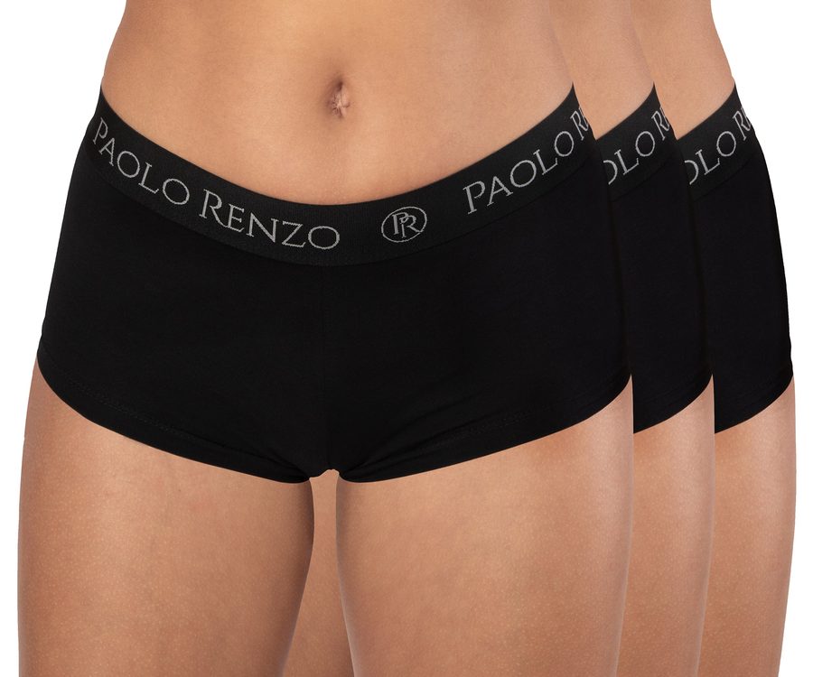 Paolo Renzo® Damen Baumwoll Panty SPORT LINE 3 oder 6 Paar - Größen S, M , L, XL - Schwarz / S / 3 von Paolo Renzo