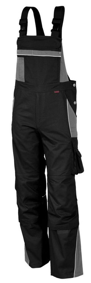 Qualitex Workwear Arbeitslatzhose strapazierfähige PROfessionals Latzhose aus faserverstätktem Gewebe (1-tlg) MG 245 g Blaumann - 15 Taschen - pflegeleichte Arbeitshose - Waschbar