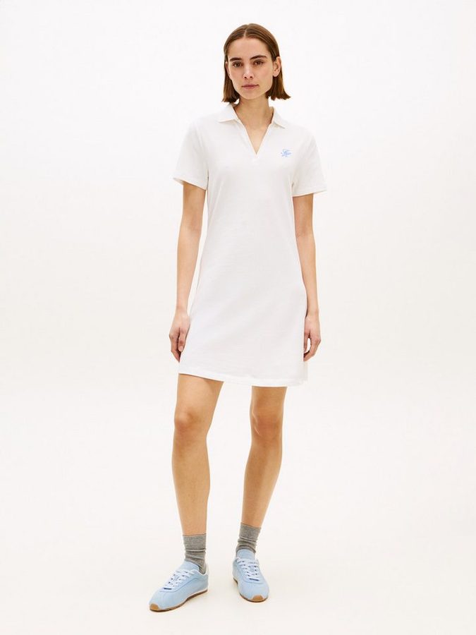 Tommy Hilfiger Polokleid TH SCRIPT OPEN-NK POLO DRS mit Knopfleiste