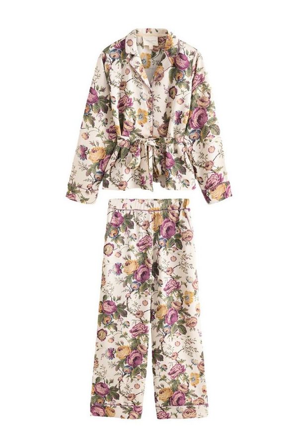 LAURA ASHLEY Pyjama Laura Ashley Uffington Roses Satin-Schlafanzug (2 tlg)