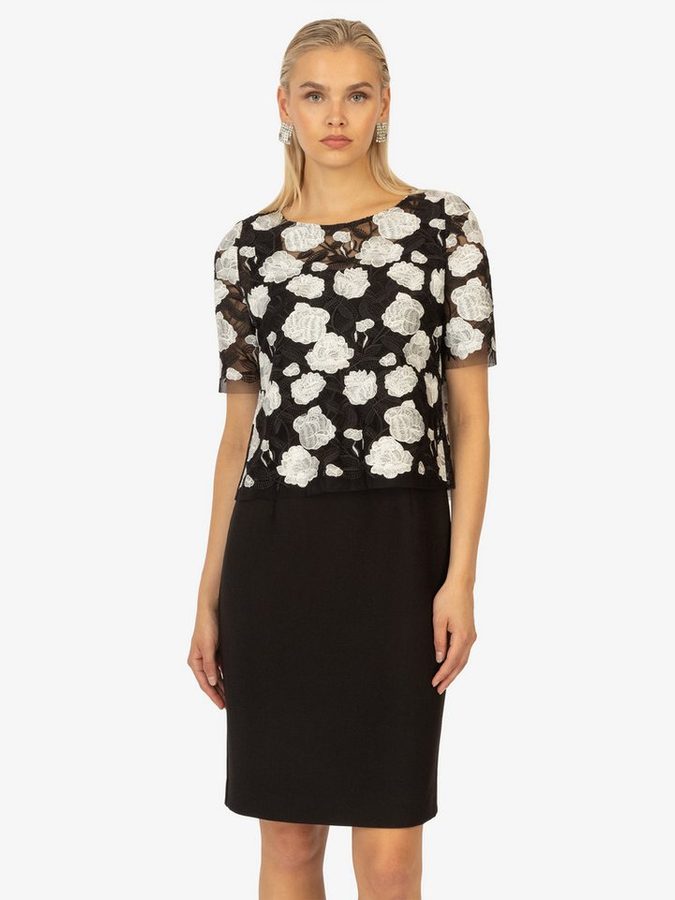 Kraimod Cocktailkleid mit Blumenmuster & Halbarm